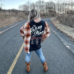 CLASSIC ROLLING STONES CONCERT TEE  x VINTAGE FLANNEL